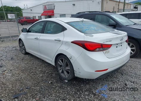 2015 Hyundai Elantra Limited z USA, uszkodzony, nr VIN 5NPDH4AE2FH607458